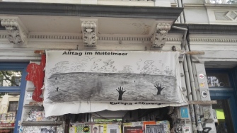 Banner "Sterben im Mittelmeer", Sternschanze